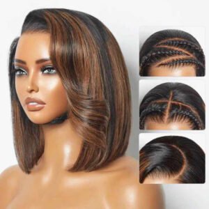 Amber Luxury HD Lace Bob Wig – Pre-Plucked Hairline, Sleek Straight Natural Hair